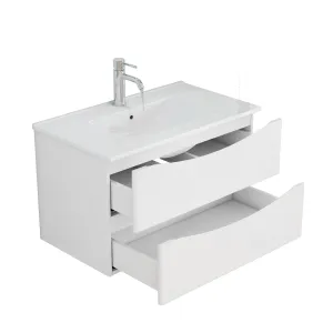 Závesná skrinka pod umývadlo Houseland Nirela 80 cm biela