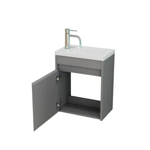Závesná skrinka s umývadlom Houseland Zendi 40 cm sivá