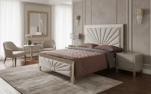 LivinHill Noční stolek Stilig ST901 55 cm ekokůže zlatý/šampaňský