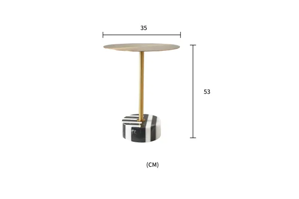 LivinHill Odkládací stolek Modig 35 cm mramor/zlatý