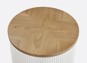 LivinHill Odkládací stolek Stilig ST581 40 cm z masivu ecru/jilm