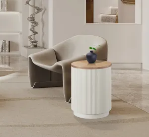 LivinHill Odkládací stolek Stilig ST581 40 cm z masivu ecru/jilm