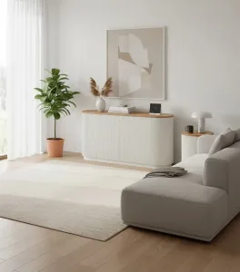 LivinHill Odkládací stolek Stilig ST581 40 cm z masivu ecru/jilm