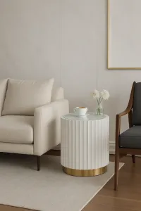 LivinHill Odkládací stolek Stilig ST708 45 cm zlatý/bílý