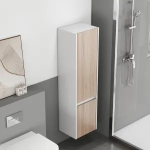 Vysoká závesná kúpeľňová skrinka Houseland Nivra dub/biela