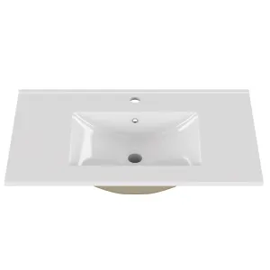 Zápustné umývadlo Houseland Cavelo 80 cm biele