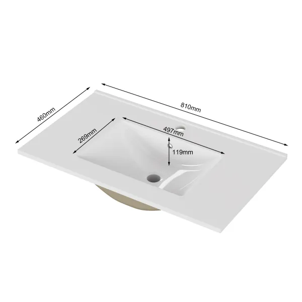 Zápustné umývadlo Houseland Cavelo 80 cm biele