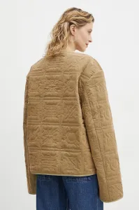 Zamatová bunda Nanushka ADARA zelená farba, prechodná, oversize, NU24FWJK03166