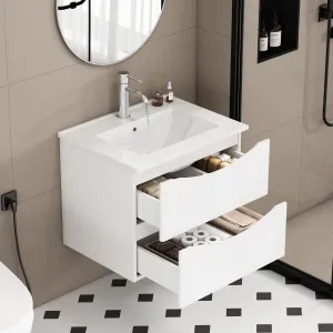 Závesná skrinka pod umývadlo Houseland Bravio 60 cm biela