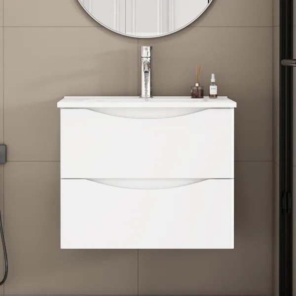 Závesná skrinka pod umývadlo Houseland Bravio 60 cm biela