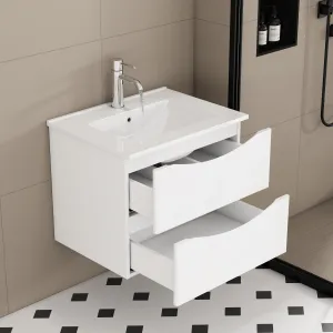 Závesná skrinka pod umývadlo Houseland Bravio 60 cm biela