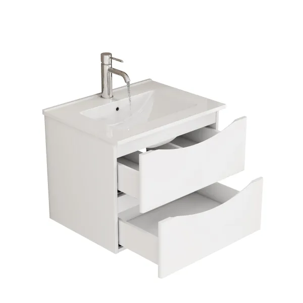 Závesná skrinka pod umývadlo Houseland Bravio 60 cm biela