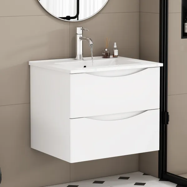 Závesná skrinka pod umývadlo Houseland Bravio 60 cm biela