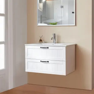 Závesná skrinka pod umývadlo Houseland Lavia 80 cm biela