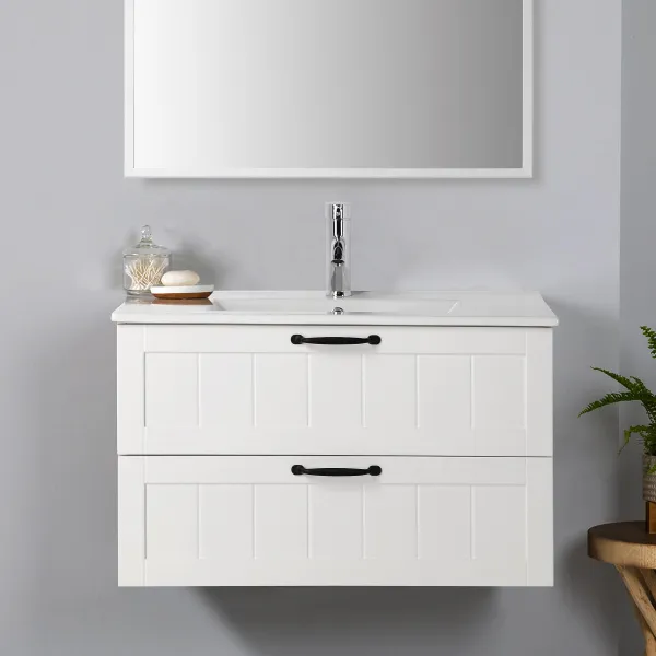 Závesná skrinka pod umývadlo Houseland Lavia 80 cm biela