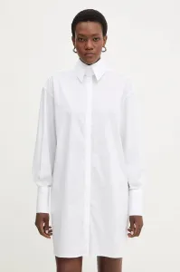 Šaty Karl Lagerfeld Pleated Fashion Shirt Dress White