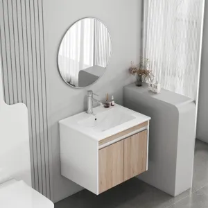 Závesná skrinka pod umývadlo Houseland Morvia 60 cm dub/biela