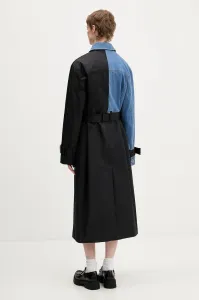 Kabát Karl Lagerfeld Jeans Klj Mixed Material Trench Washed Blue-Black