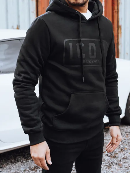 Čierna mikina ICON s kapucňou