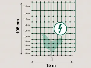 Vodivá sieť pre hydinu KERBL 292274, 106 cm x 15 m / 2 hroty