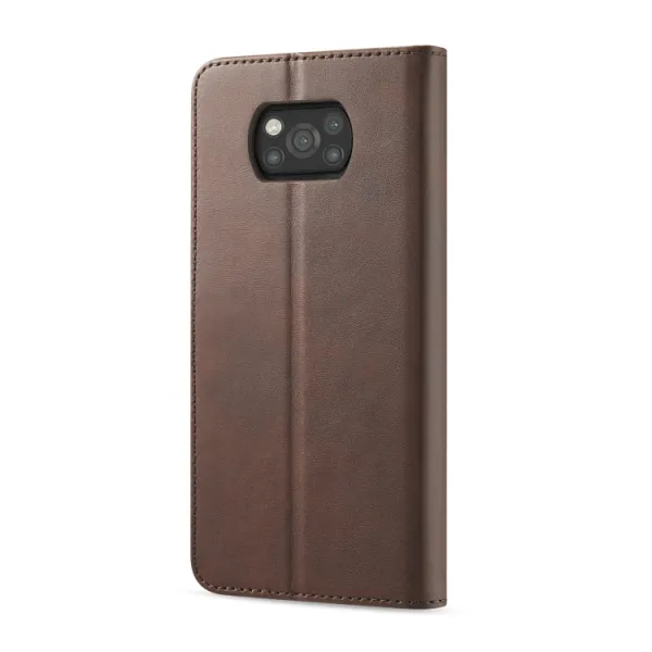 IMEEKE Peňaženkový kryt Xiaomi Poco X3 NFC / X3 Pro tmavohnedý