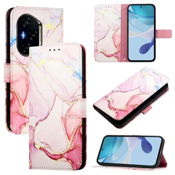 ART MARBLE Peňaženkový kryt pre Honor 400 5G ROSE GOLD