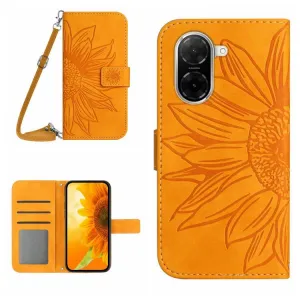 ART SUNFLOWER Peňaženkový obal so šnúrkou pre Xiaomi Redmi A5 žltý