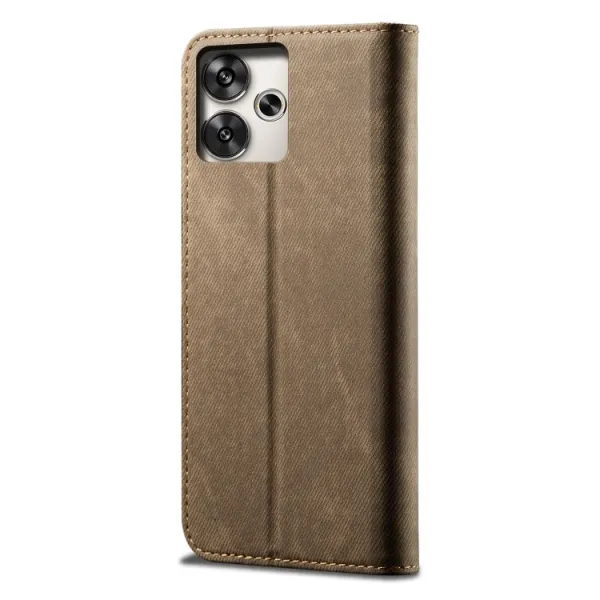 DENIM Peňaženkový kryt pre Xiaomi Redmi 13 šedohnedý