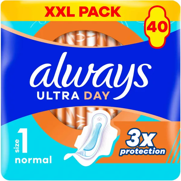 Always Ultra Day Normal hygienické vložky (veľkosť 1) vložky s krídelkami 40 ks]