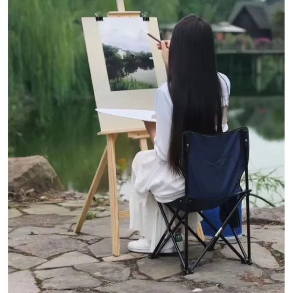 Livefy skladacia kempingová stolička Camper, čierna