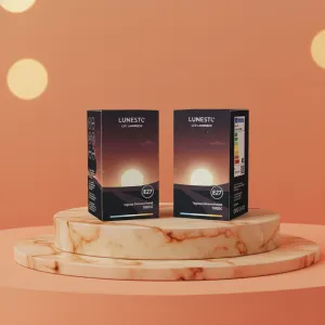 Lunesto Oranžová LED žiarovka E27 bez modrej zložky pre lepší spánok