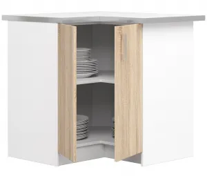 Ak furniture Kuchynská rohová skrinka Artus S90/90N s pultom Lima biela/dub sonoma