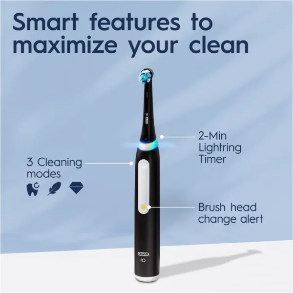 Oral-B iO White Clean elektrická zubná kefka s puzdrom na nabíjačku Matte Black 1 ks