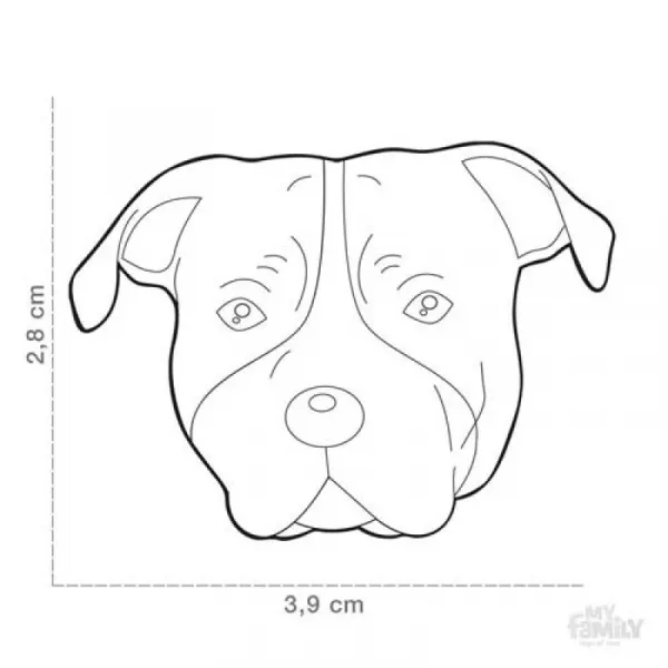 MF RED AND WHITE AMSTAFF 2,8x3,9 cm gravírovateľný prívesok