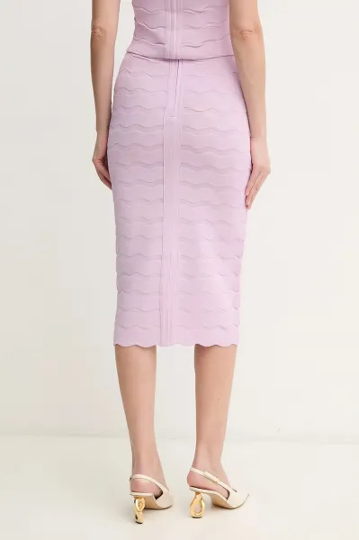 Sukňa Herve Leger Eloise fialová farba, midi, puzdrová, SCJ3515831