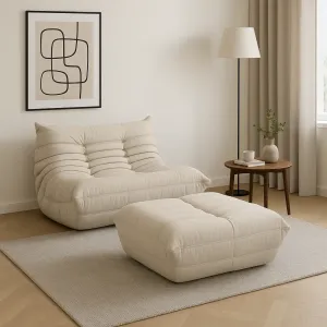LivinHill Taburet Nua 86 cm samet světle béžový
