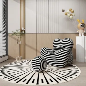 LivinHill Designové křeslo Nua s podnožkou bílé/černé