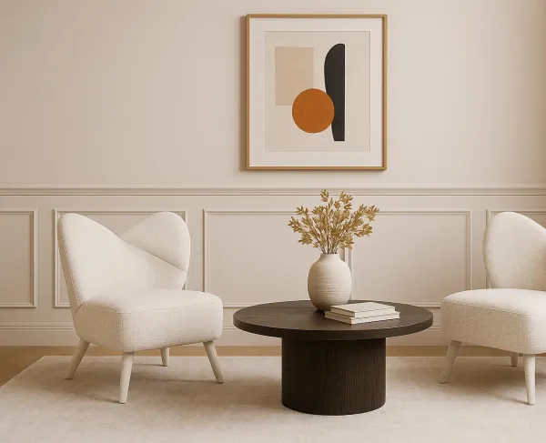 LivinHill Designové křeslo Leith lounge bouclé béžové