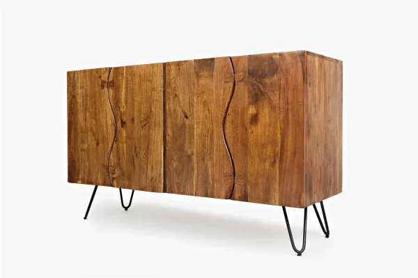 LivinHill Komoda Avola 137 cm z masivu černá/ořech