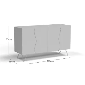 LivinHill Komoda Avola 137 cm z masivu černá/ořech