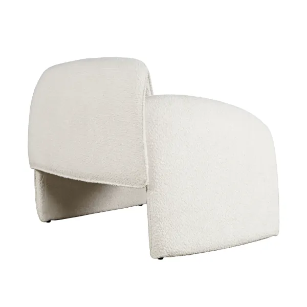 LivinHill Designové křeslo Leith bouclé bílé