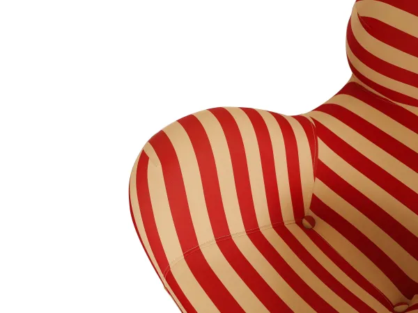 LivinHill Designové křeslo Nua s podnožkou béžové/červené