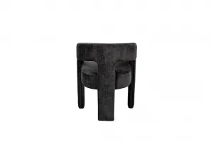 LivinHill Designové čalouněné jídelní křeslo Leith černé