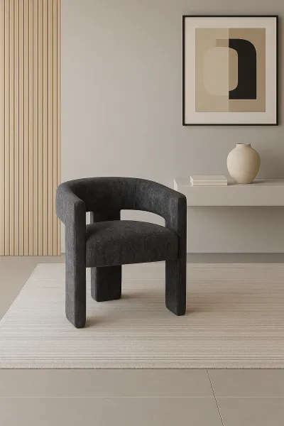 LivinHill Designové čalouněné jídelní křeslo Leith černé