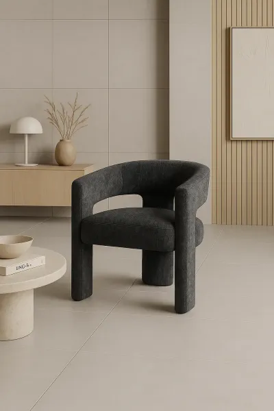 LivinHill Designové čalouněné jídelní křeslo Leith černé