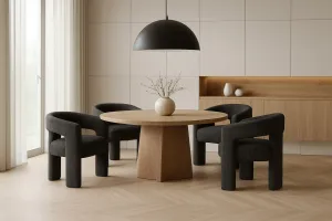 LivinHill Designové čalouněné jídelní křeslo Leith černé