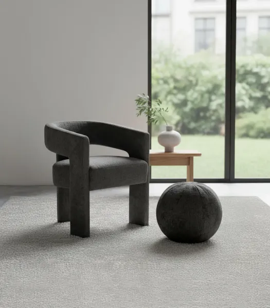 LivinHill Designové čalouněné jídelní křeslo Leith černé