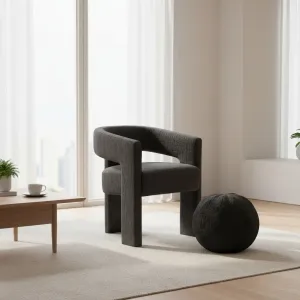 LivinHill Designové čalouněné jídelní křeslo Leith černé