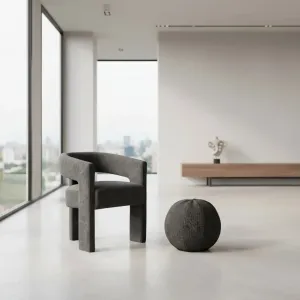 LivinHill Designové čalouněné jídelní křeslo Leith černé
