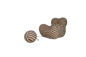 LivinHill Designové křeslo Nua s podnožkou béžové/černé